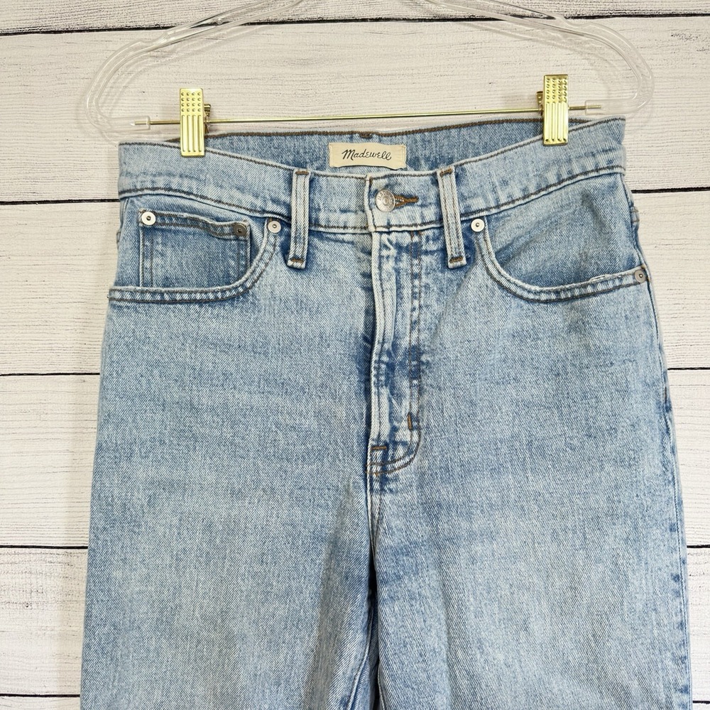 Madewell Perfect Vintage Crop Jean Button Fly Stretch Womens Sz 27 Distressed - Picture 2 of 7